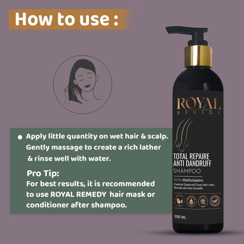 How to use Royal Remedy Total Repair Anti Dandruff Shampoo